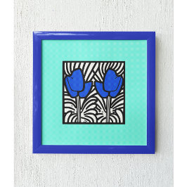 Tulipanes de arte pop azul eléctrico