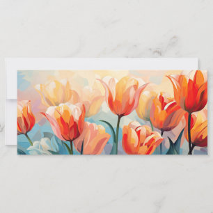 Tulipanes de color de agua de texto personalizado