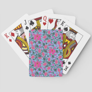Tulipanes de estilo rosa y dorado en cartas de jue