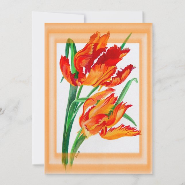 Tulipanes de loro rojo brillante (Anverso)