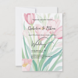 Tulipanes de manantial acuarela, invitación a la b