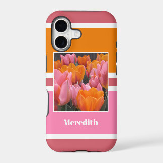 Tulipanes de Naranja rosa negrita personalizados