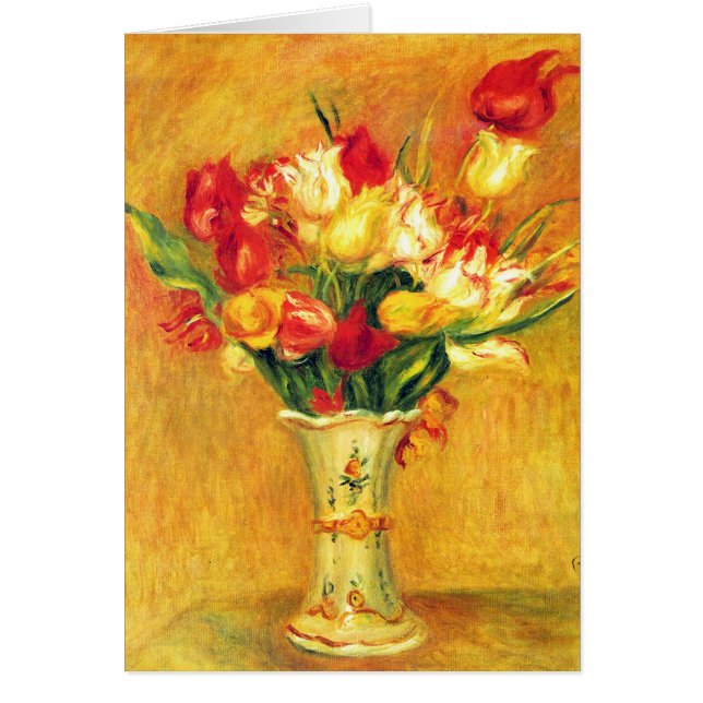 Tulipanes de Pierre Renoir, arte del impresionismo (Frente)