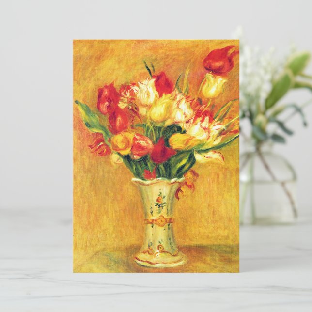 Tulipanes de Pierre Renoir, arte del impresionismo (Anverso de pie)