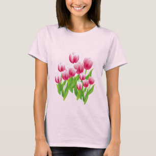 Tulipanes de primavera. Camisetas de regalo de Pas