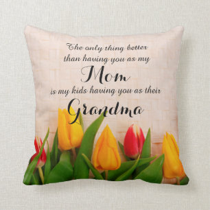 Tulipanes de primavera para almohada de abuela