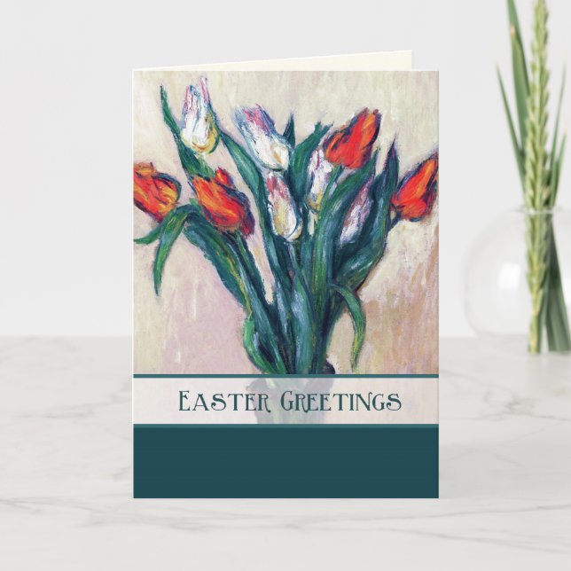 Tulipanes de primavera. Tarjeta Personalizado Bell (Anverso)