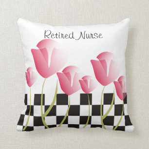 Tulipanes del rosa de la almohada del retiro de la