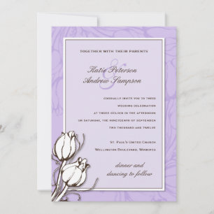 Tulipanes del vintage que casan invitaciones