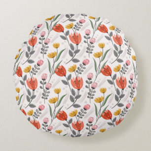 Tulipanes dibujados a mano moderna con almohada re