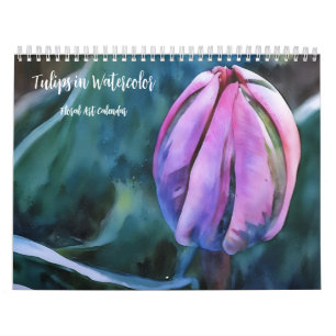 Tulipanes en acuarela Calendario de Arte Floral