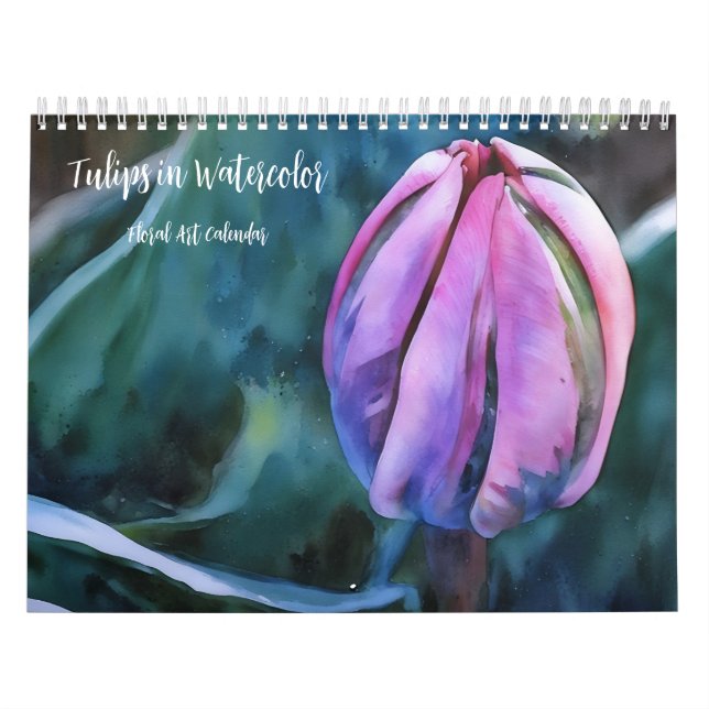 Tulipanes en acuarela Calendario de Arte Floral (Tapa)