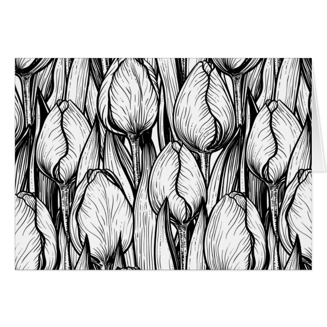 Tulipanes en blanco y negro (Anverso (Horizontal))