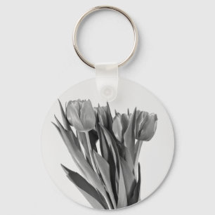 Tulipanes en el blanco - llavero