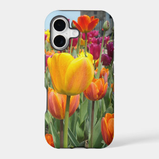 Tulipanes en el caso del iPhone de la brisa