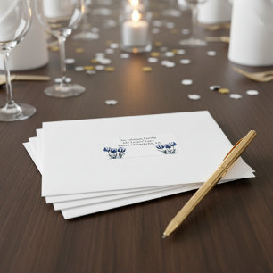 Tulipanes en la etiqueta de personalizable azul De