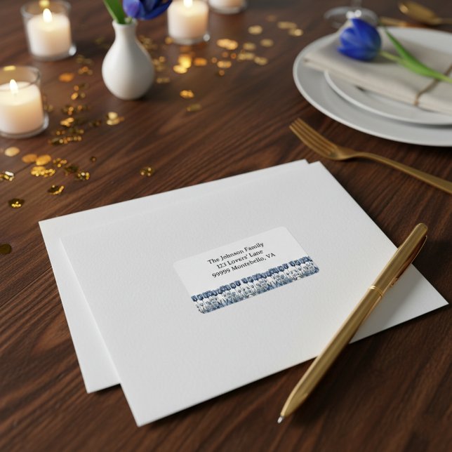 Tulipanes en la etiqueta de personalizable azul De (Subido por el creador)