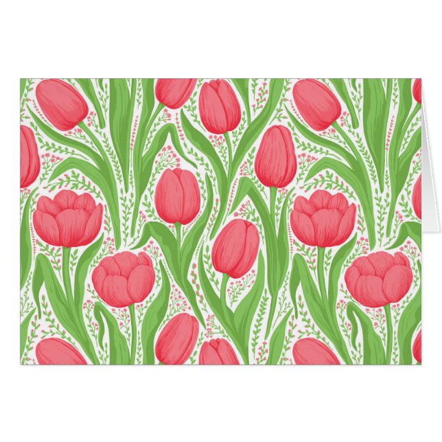 Tulipanes en rojo y verde (Anverso (Horizontal))