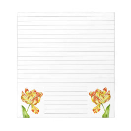 Tulipanes feroces en un Bloc de notas de tamaño me