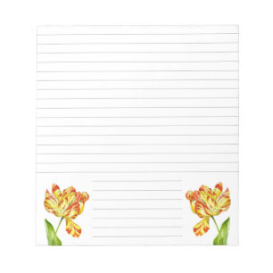 Tulipanes feroces en un Bloc de notas de tamaño me