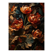 Tulipanes florecientes - poster de arte digital de