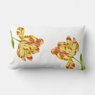 Tulipanes furiosos en una almohada lumbar