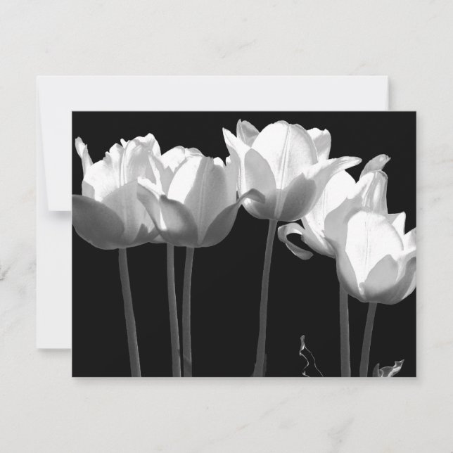 Tulipanes, Invitación a matrimonio B&W (Anverso)