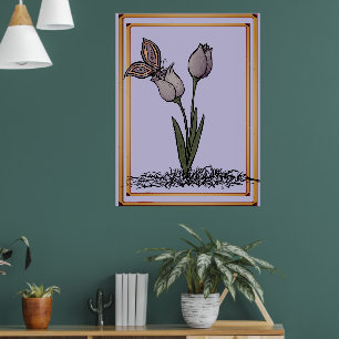 Tulipanes Mariposa Imprimir, Póster