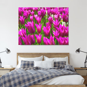 Tulipanes morados en Keukenhof, lienzo envuelto en