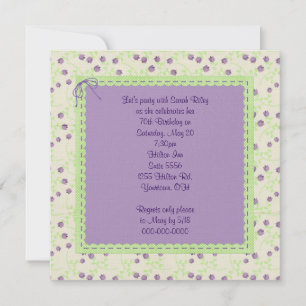 Tulipanes morados para invitación de cumpleaños