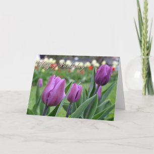 Tulipanes morados - Tarjeta de cumpleaños - Person