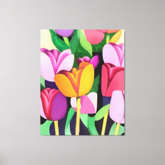 Tulipanes multicolores Resumen de arte
