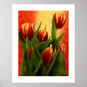 Tulipanes Muro más pequeño colgando arte El Zazzle