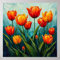 Tulipanes naranjas Decoración del hogar floral bri