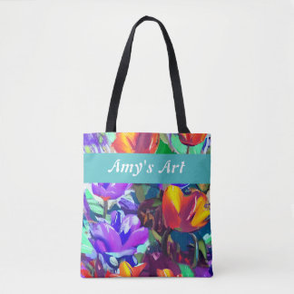Tulipanes pintados de color, bolsa de tocador pers