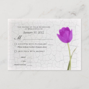 Tulipanes púrpuras Paint RSVP con opciones de comi