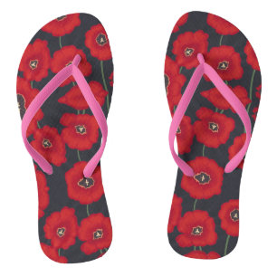 Tulipanes Rojos Artísticos Flores Chanclas Negras