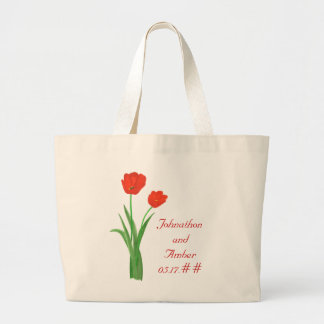 Tulipanes rojos, bolsas de té Boda