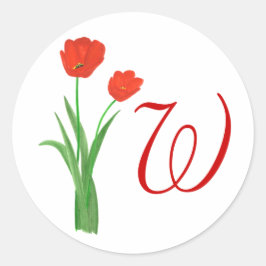 Tulipanes rojos bonitos, Bodas monogramos sellos P
