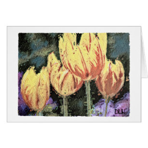 Tulipanes rojos y amarillos/ Floral/ Aspecto acuar