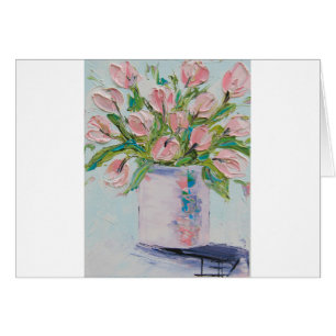 Tulipanes rosados que pintan, arte del tulipán,