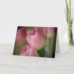 Tulipanes rosados ・ Tarjeta feliz del día de la ma