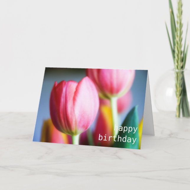 Tulipanes • Tarjeta de felicitación del cumpleaños (Anverso)