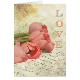 Tulipanes y carta antigua