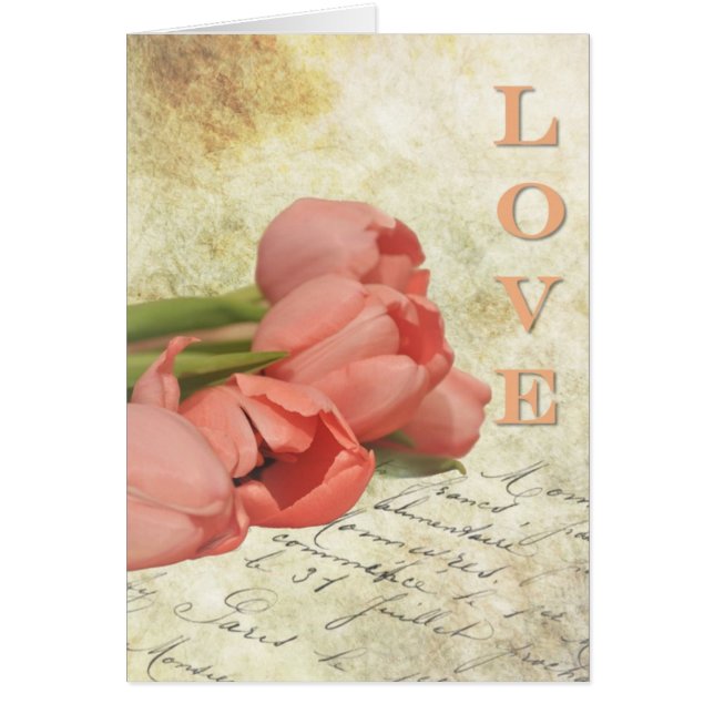 Tulipanes y letra antigua (Frente)