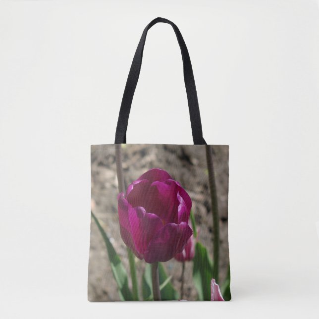 Tulipé morado por todo el bolso (Anverso)