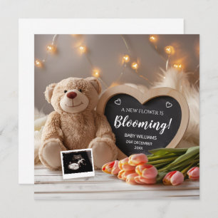 Tulips Invitación del bebé en los medios sociales