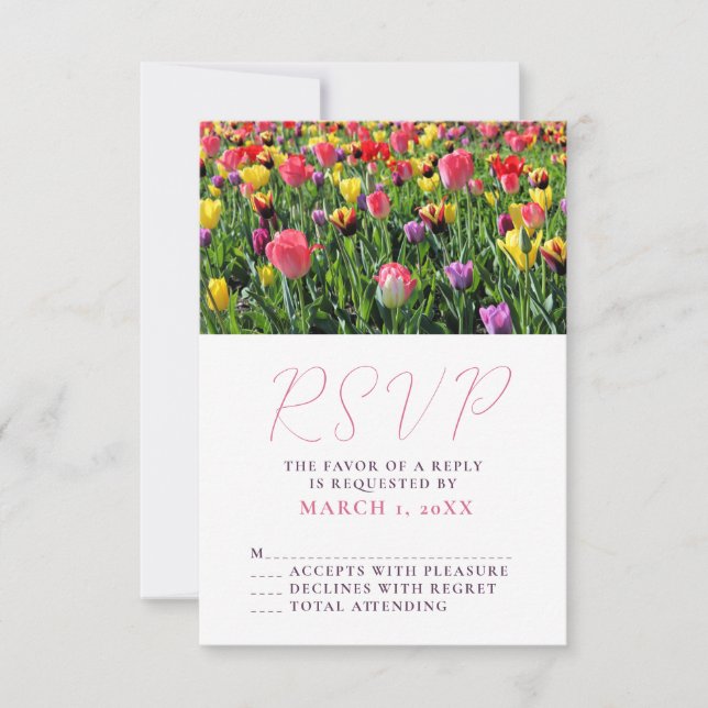 Tulips Spring Wedding RSVP (Anverso)
