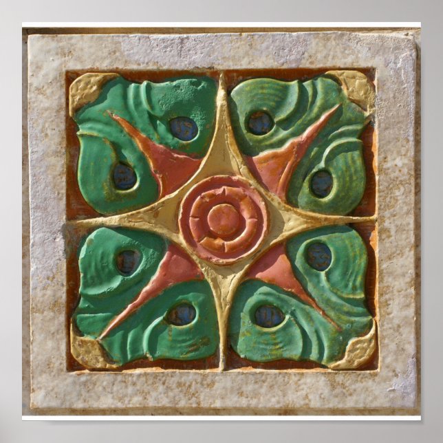 Tulsa Art Deco impresión de lona de tejas (Frente)