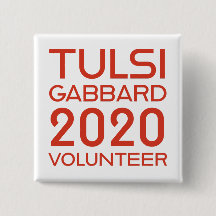 Tulsi Gabbard Volunteer de 2 pulgadas Botón Cuadra